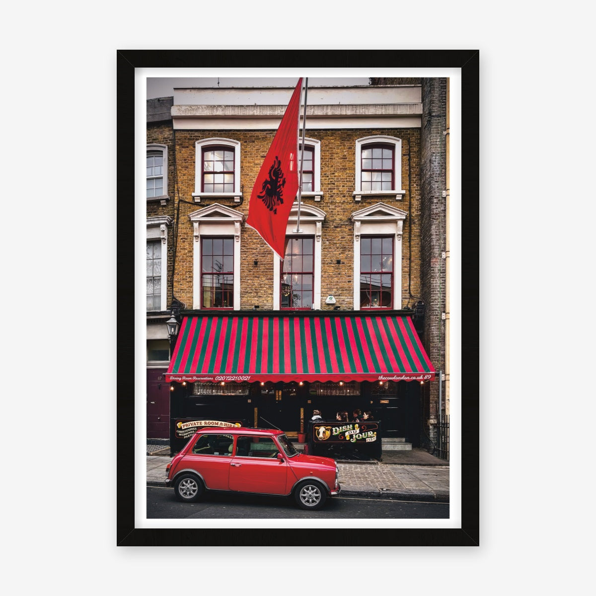 Red Flag - 21cm x 30cm, 8.3inches x 11.7inches / Black