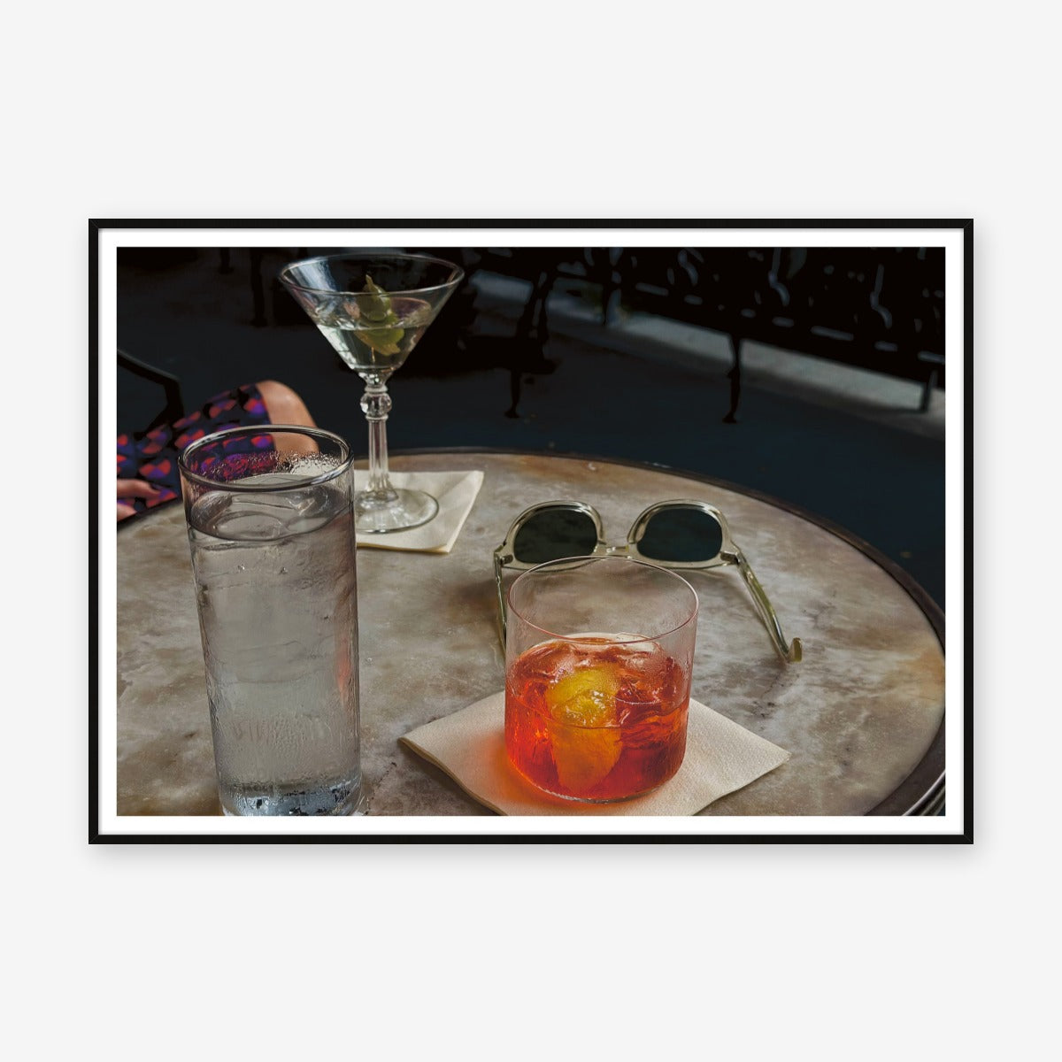 Negroni Time - 70cm x 100cm, 27.6inches x 39.4inches / Black